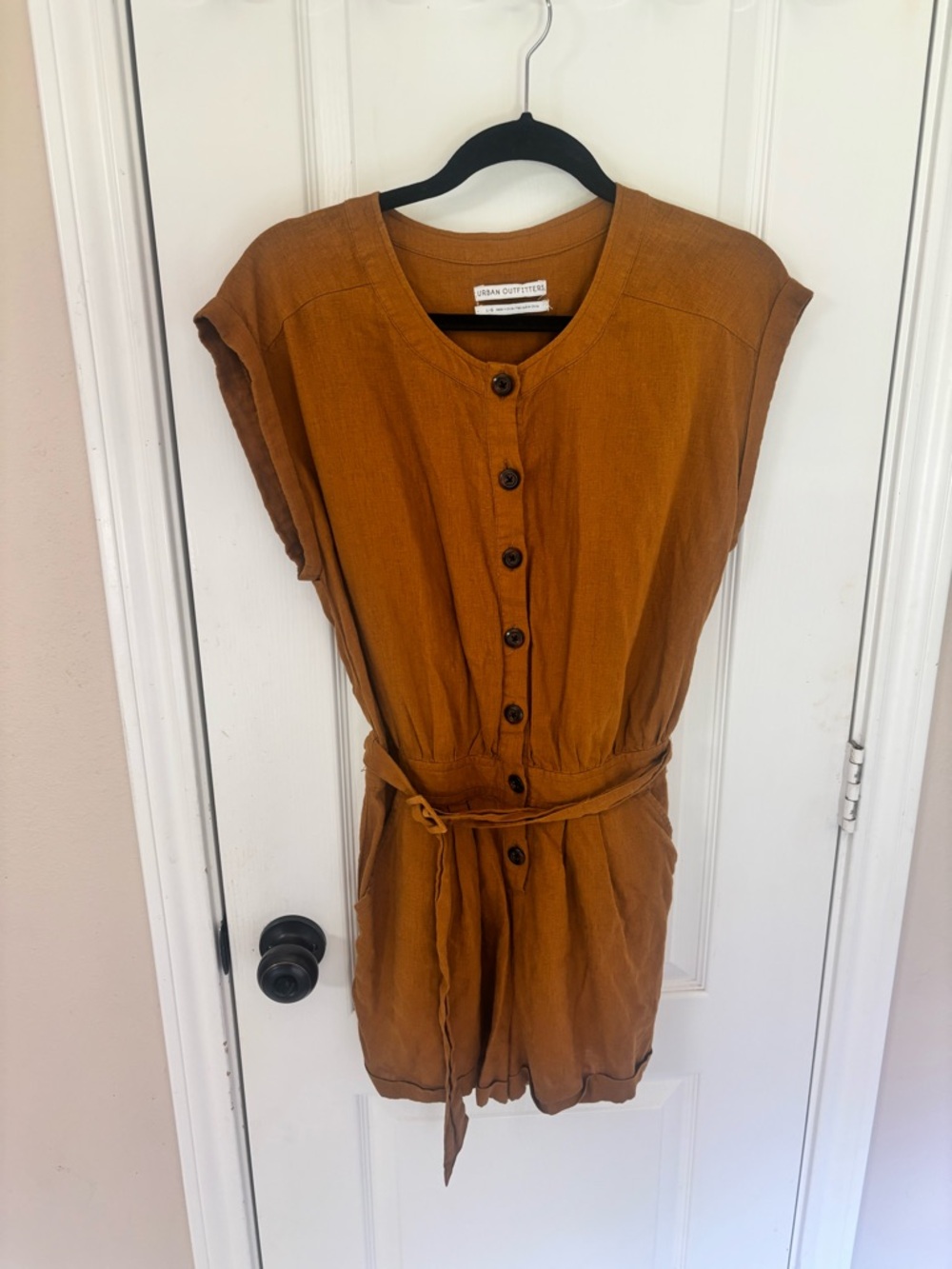 Urban Outfitters Women’s Large Rust Orange Button-Front Romper Western Boho